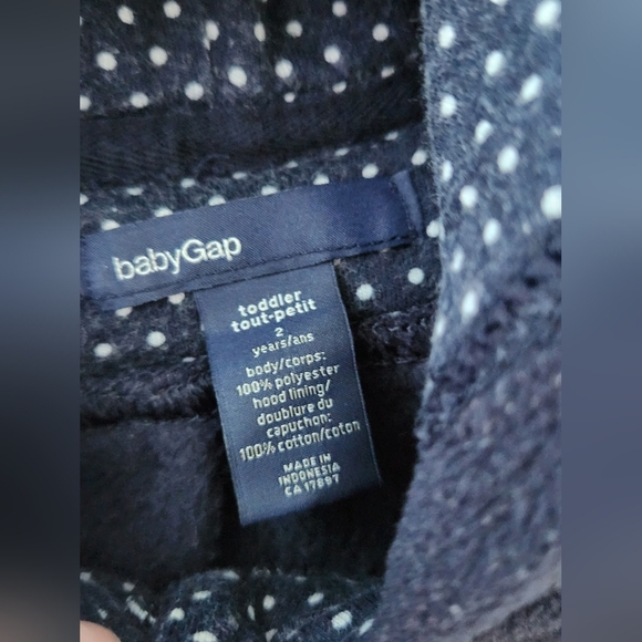 Baby Gap Girl's Navy Fleece Fall Jacket Size 2 - Picture 4 of 7